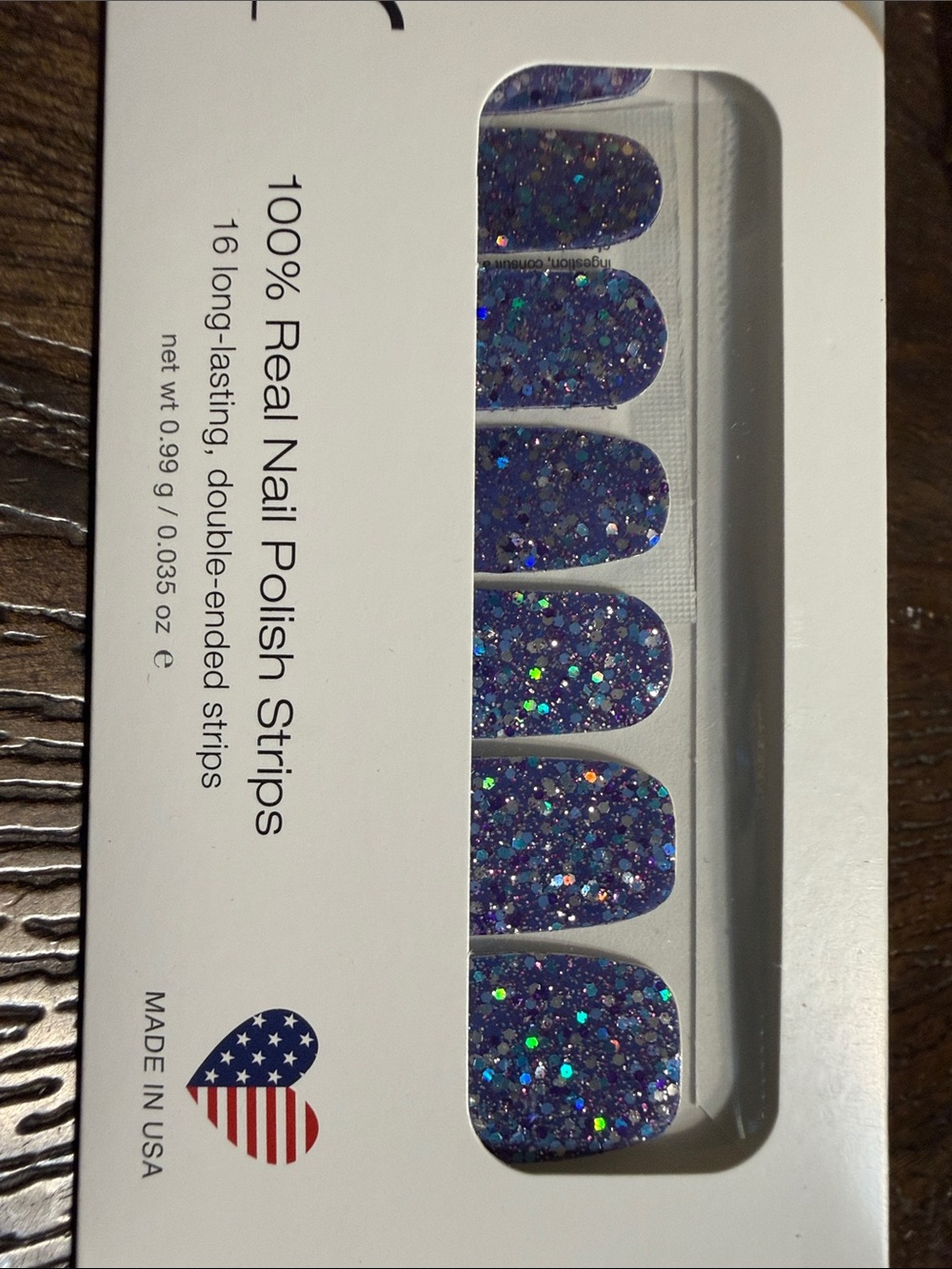 Color Street Purple Holographic Glitter Press-On Nail Strips- Mardi Gras